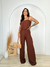 Macacão Pantalona Alcinha Regulável Com Bolso Detalhe Babado