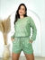 Conjunto Shorts e Cropped Manga Longa Moletinho