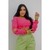 Blusa tricot coração neon manga longa - loja online