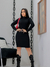 Vestido Midi Canelado Gola Alta Manga Longa Costas Abertas - loja online