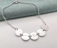 Pulseira 5 medalhas nascimento