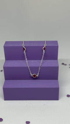Pulseira pontos de luz rosa escuro