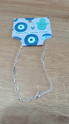 Pulsera Plateada con Ojos