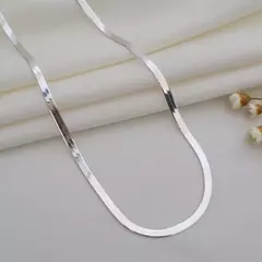 Corrente Choker de Prata Laminada - loja online