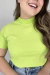 T-shirt gola alta - Verde lima