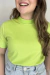 T-shirt gola alta - Verde lima - comprar online