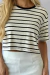 Cropped canelado listrado - Off white - comprar online