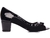 Sapato Peep Toe Salto Grosso Baixo Arrasadora - Flor de Salto