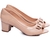 Sapato Peep Toe Salto Grosso Baixo Arrasadora