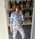 Pijama de algodon estampado en flores - comprar online