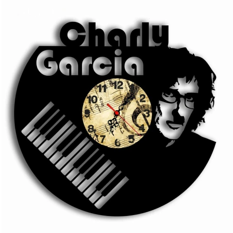 SayNoMore Deco - Reloj de Pared Charly García con Diseño Retro de Teclado y Estilo Rock Nacional Argentino - comprar online