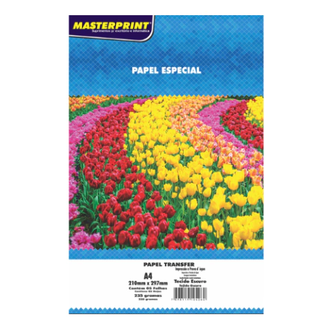 PAPEL TRANSFER TECIDO ESCURO E CLARO A4 C/ 05FLS - MASTERPRINT - comprar online