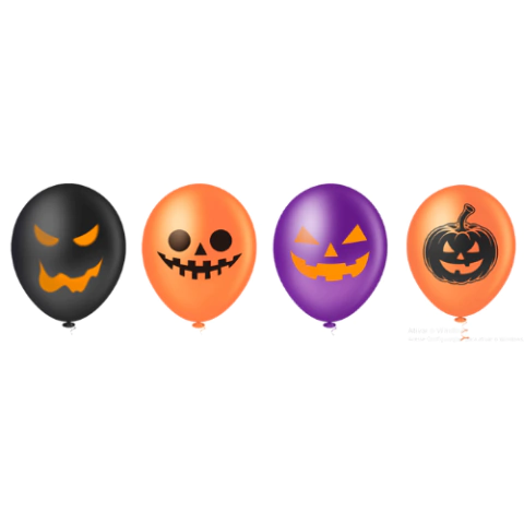 BALAO LISO RED. 10 HALLOWEEN SORTIDO PIC PIC 25 UN - officesuprimentos