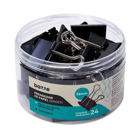 PRENDEDOR PAPEL 32MM PTO 24UN POTE- BAZZE na internet