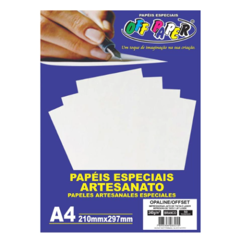 OPALINE/OFFSET BRANCO A4 240G 50 FLS - OFFPAPER