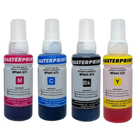 COMBO REFIL TINTA EPSON BULK-INK MP664/672/673/674 C/ 100ML - MASTERPRINT - comprar online