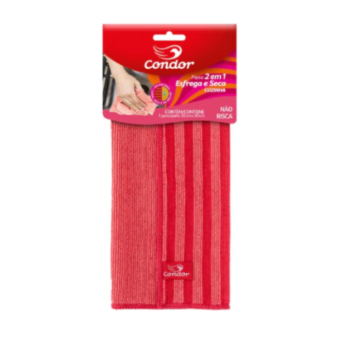 PANO P/ LIMPEZA COZINHA ESFREGA E SECA MICROFIBRA REF. 1680 - CONDOR - officesuprimentos