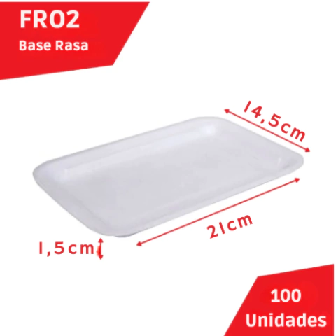 BANDEJA DE ISOPOR RASA *FR02* 14,5 x 21 x 1,5CM FD 100 UN - FIBRAFORM na internet