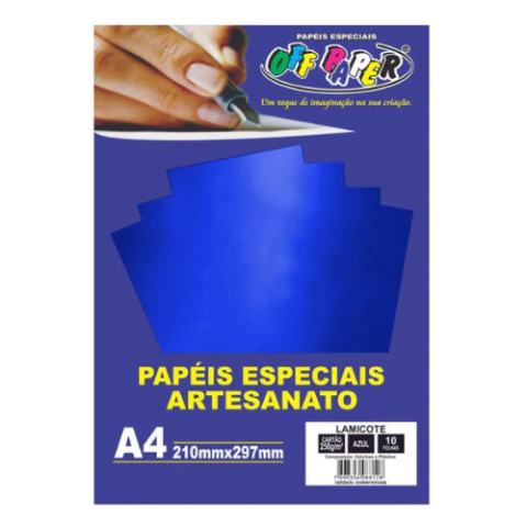 PAPEL LAMICOTE SORTIDO A4 250G 10 FLS - OFFPAPER