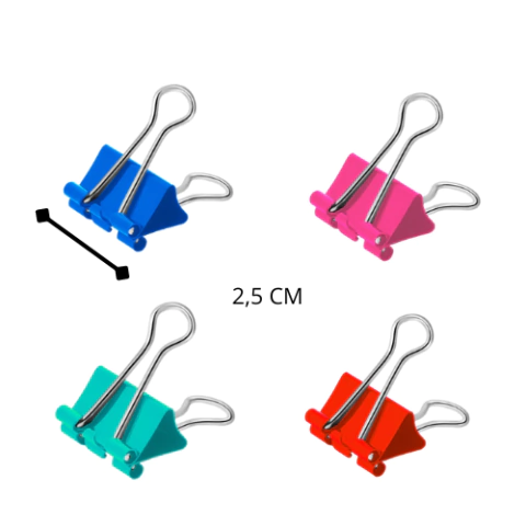 PRENDEDOR PAPEL 25MM COLOR 48UN POTE - BAZZE - comprar online