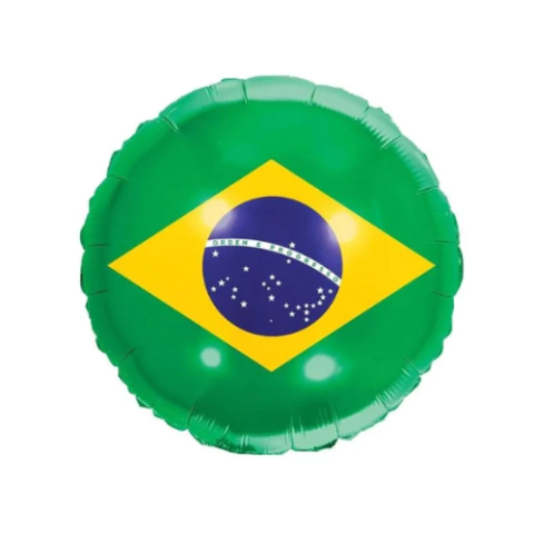 BALAO METALIZADO REDONDO N°18 COPA BANDEIRA APROX 45CM - MAKE+ na internet