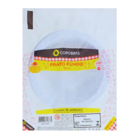 PRATO PLAST FUNDO 15 CM PCT 10 PRF-015 - COPOBRAS