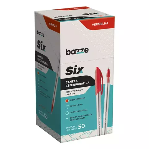 CANETA ESFEROGRÁFICA 1.0MM BAZZE C/50 UNIDADES VM/PT/AZ - BAZZE na internet