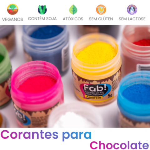 CORANTE EM PO P/ CHOCOLATE ARTIFICIAL ALIMENTICIO CORES - FAB