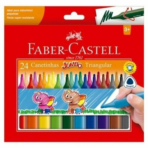 HIDROGRAFICA JUMBO TRIANGULAR - 24 CORES - FABER CASTELL