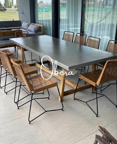 Mesa Microcemento/Caballetes Hierro - comprar online