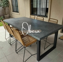 Mesa Microcemento/Caballetes Hierro