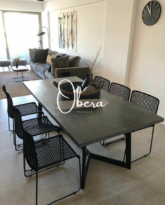 Mesa Microcemento/Caballetes en Hierro Macizo - comprar online