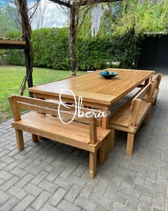 Mesa Campo + 6 bancos - obera muebles