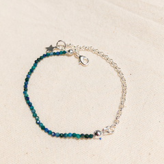 Pulseira Azurita (banho prata)