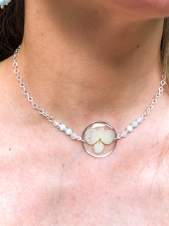 Choker Hortensia (banho prata) - comprar online