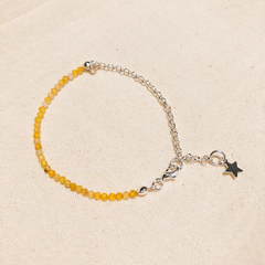 Pulseira Ágata Amarela (banho prata)
