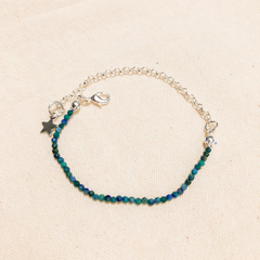 Pulseira Azurita (banho prata) - comprar online