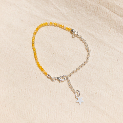 Pulseira Ágata Amarela (banho prata) - comprar online