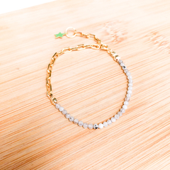 Pulseira Quartzo com turmalina (banho ouro) - comprar online
