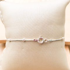 Pulseira (prata) rabo de rato e bolinhas - comprar online