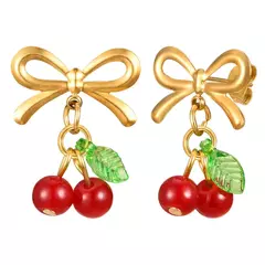 Pendientes lazo de cereza