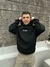 Hoodie Oversize Negro con bordado gris - tienda online