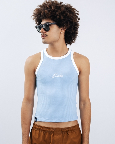 Regata Baby Look Céu Azul