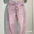 Calça jeans reta brilhante com bolsos, calça larga e estilosa para mulheres, estilo streetwear