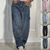 Calça jeans reta brilhante com bolsos, calça larga e estilosa para mulheres, estilo streetwear