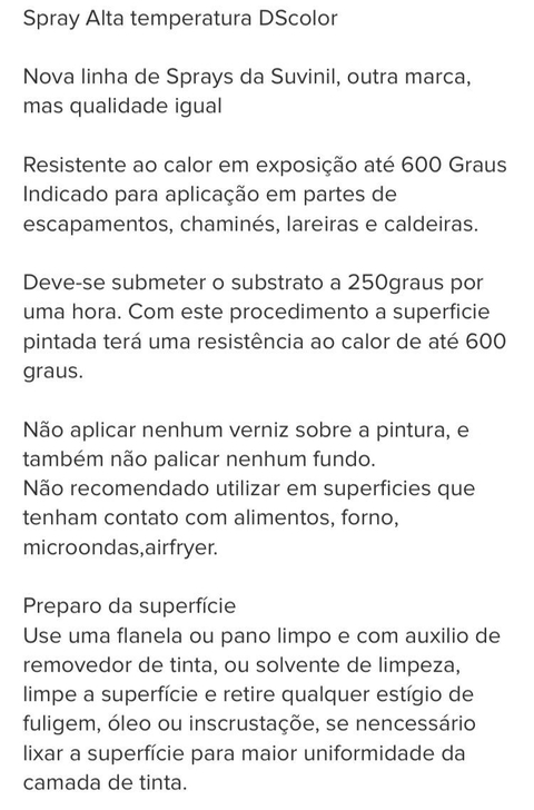 TINTA SPRAY ALTA TEMPERATURA 300 ML PRETO SUVINIL - comprar online