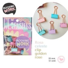 BINDER CLIPS MOOVING PASTEL 25 MM X 6