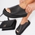 Sandalia de Cuero Shaft Negro