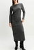 VESTIDO DRAPEADO MANGA LONGA SHOULDER