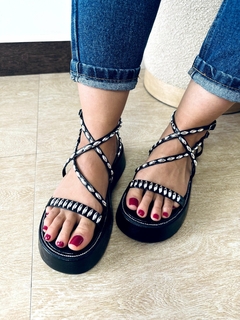 Flatform Mini Rebites Preta